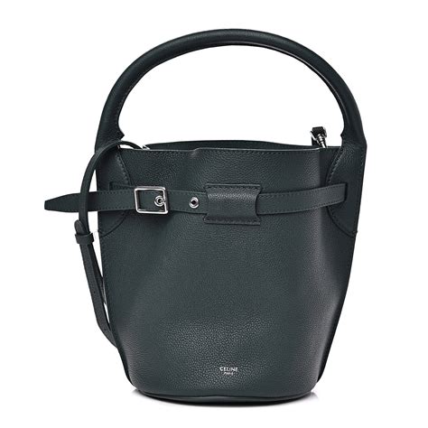 CELINE Supple Grained Calfskin Nano Big Bag Bucket Slate 